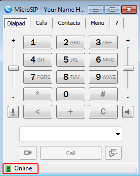 MicroSIP: ready status